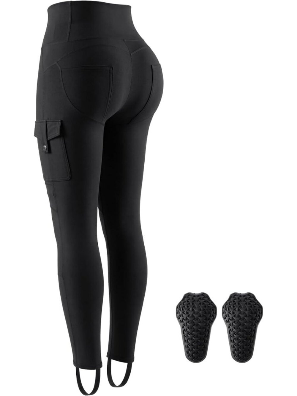 Stylish Women's Motorcycle Leggings, Booty Lifting with Knee Pads & Cargo